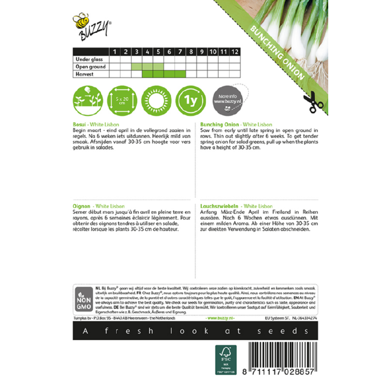 Buzzy Spring Onion White Lisbon approx. 4 grams 002885