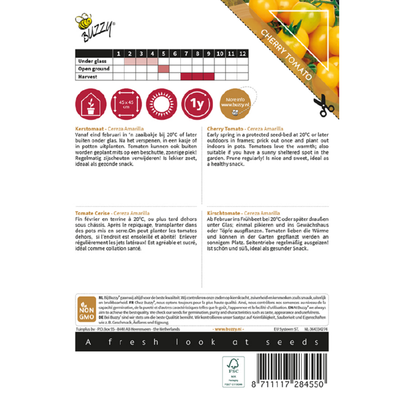 Buzzy® Pomodori, Cherry Tomato Cereza Amarilla 028455