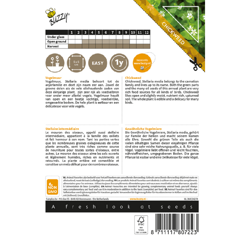 Buzzy Animal Favorites Chickweed, ornamental birds and chickens 080722