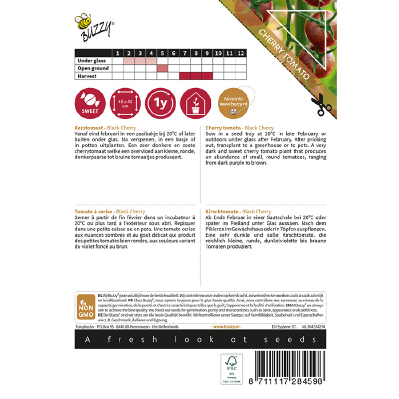 Buzzy® Pomodori, Black Cherry Tomato