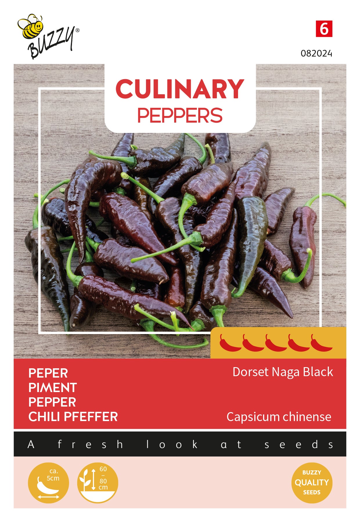 Buzzy® Culinary Peppers Dorset Naga Black 082024 10 sds