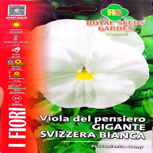 Royal Pansy White  Approx. Seeds 0.3g