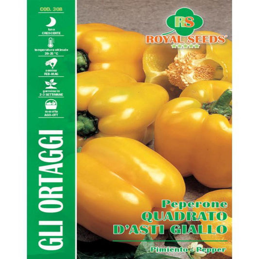 MAXI YELLOW ASTI SQUARE PEPPER  Approx. Seeds 1.25gm