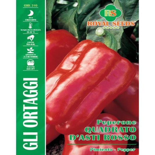 RED PIEDMONT ASTI SQUARE PEPPER Capsicum Approx. Seeds Gram-1.25